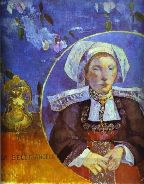  primitivism art painting - La Belle Angele Portrait of Madame Satre Post Impressionism Primitivism Paul Gauguin
